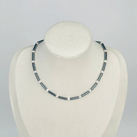 Чокер из Гематита и Говлита, Артикул: 115321 - изображение товара №1