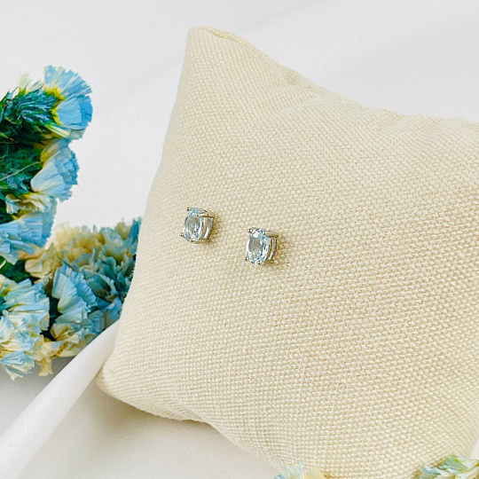 Серьги-пусеты с камнем Топаз, Артикул: 068720 - изображение товара №1