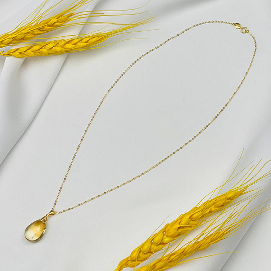 Кулон на цепочке из Цитрина, Артикул: 105611 - изображение товара №2