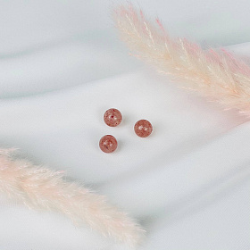 Бусины для украшений из Клубничного кварца (3 шт)