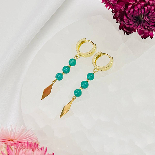 Серьги из Амазонита, Артикул: 093636 - изображение товара №2