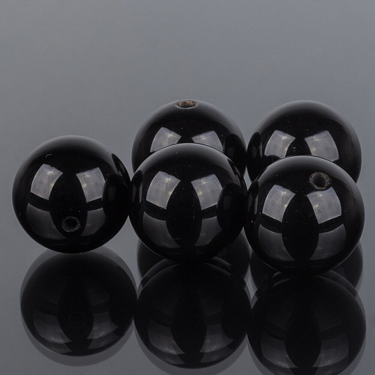 Бусины для украшений из Агата черного (5 шт), Артикул: 084747 - изображение товара №1