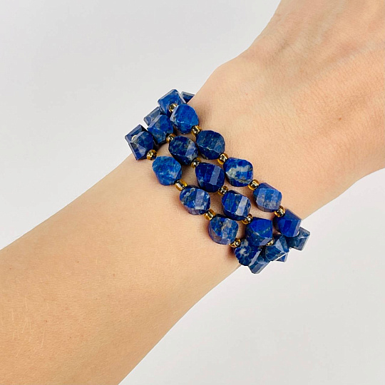 Бусины для украшений из Лазурита (35 бусин), Артикул: 076409 - изображение товара №2