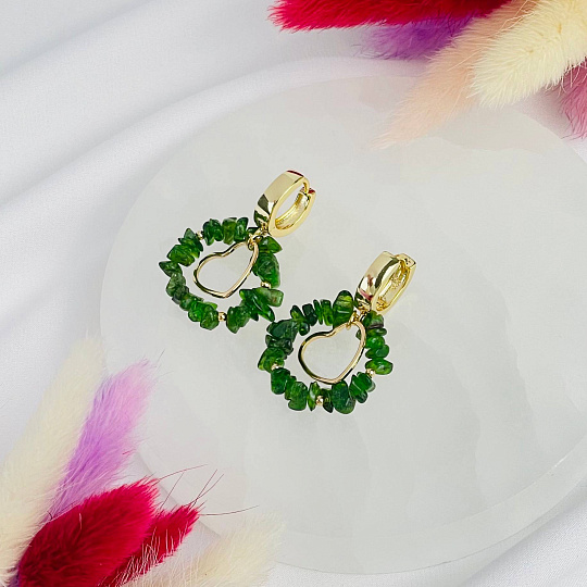 Серьги из Хромдиопсида, Артикул: 117218 - изображение товара №1