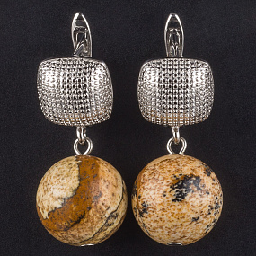 Серьги с песочной Яшмой