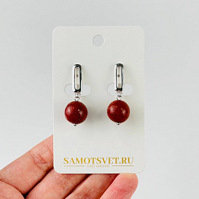 Серьги из кирпичной Яшмы