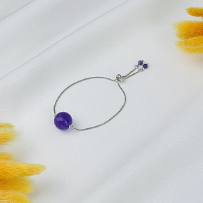 Браслет регулируемый с Аметистом