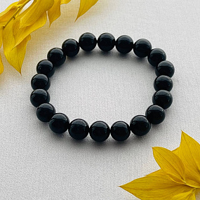 Браслет из черного Турмалина "Шерл" "В"