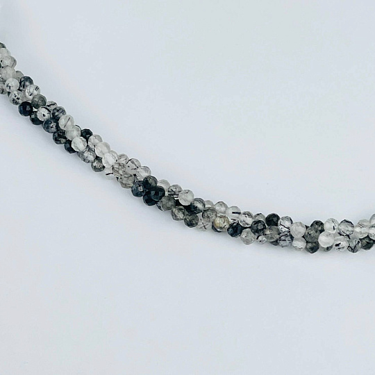 Колье тройное Кварц с включениями Турмалина черного, Артикул: 068011 - изображение товара №2