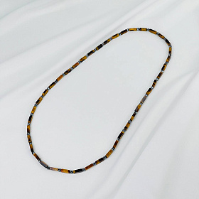 Бусы мужские из Тигрового глаза и Гематита