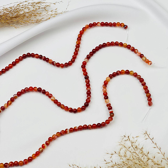 Бусины для украшений из Сардоникса (60 бусин), Артикул: 076394 - изображение товара №3