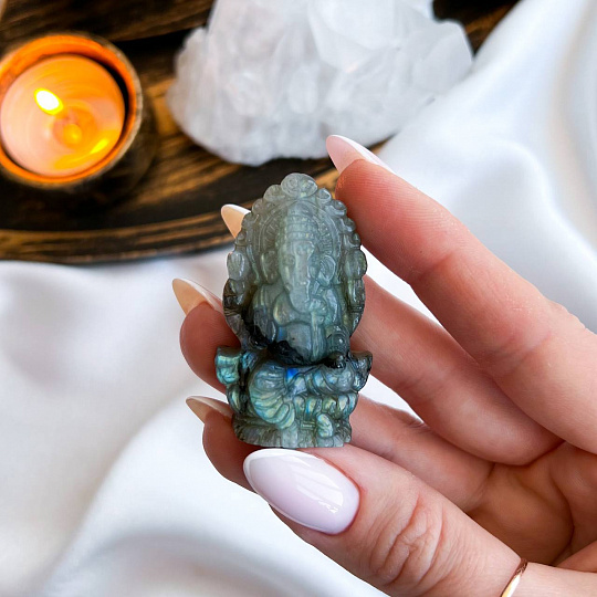 Резная фигурка Ганеша из Лабрадора, Артикул: 099280 - изображение товара №3