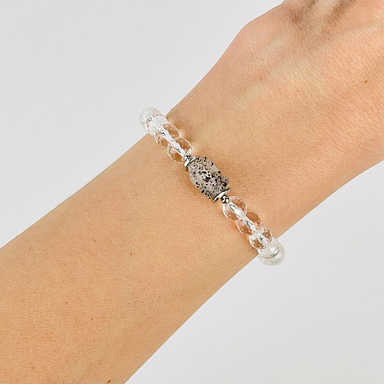 Браслет из Горного Хрусталя и Херкимерского кварца, Артикул: 117154 - изображение товара №1