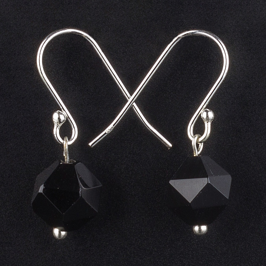 Серьги из Агата черного (Бразилия), Артикул: 079391 - изображение товара №1
