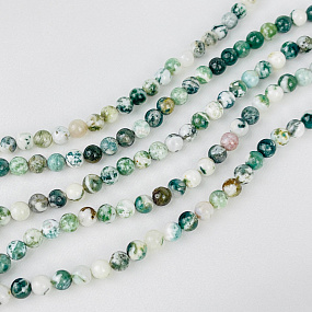 Бусины для украшений из Агата мохового (60 бусин), Артикул: 078396 - изображение товара №1