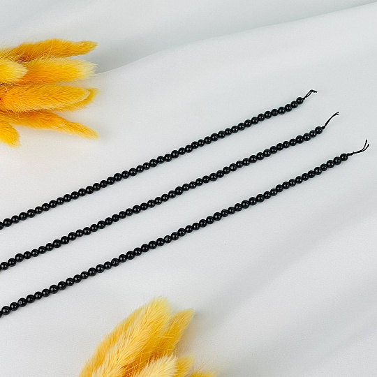 Бусины для украшений из черной Шпинели (96 бусин), Артикул: 117696 - изображение товара №3