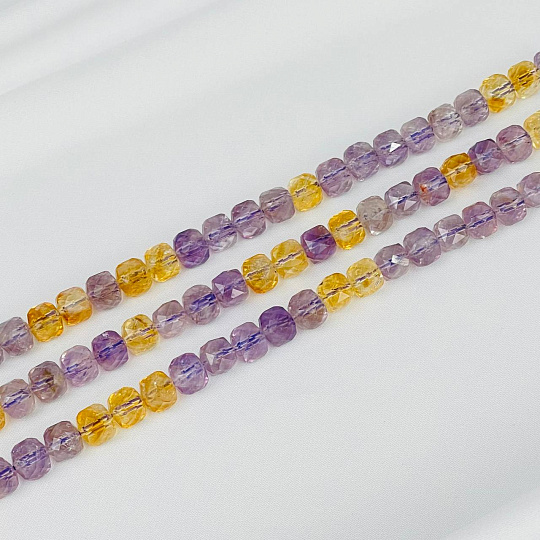 Бусины для украшений из лавандового Аметиста и Цитрина (50 бусин), Артикул: 116735 - изображение товара №3