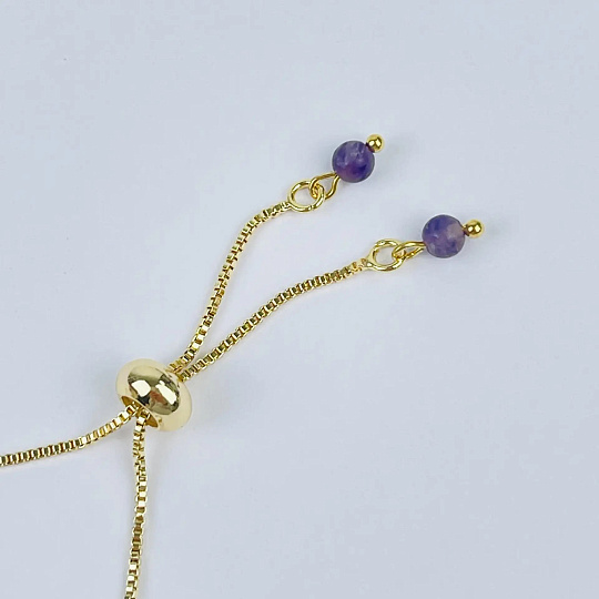 Браслет регулируемый с Аметистом, Артикул: 118786 - изображение товара №3