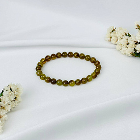 Браслет из зеленого Граната (Гроссуляр), Артикул: 115983 - изображение товара №3