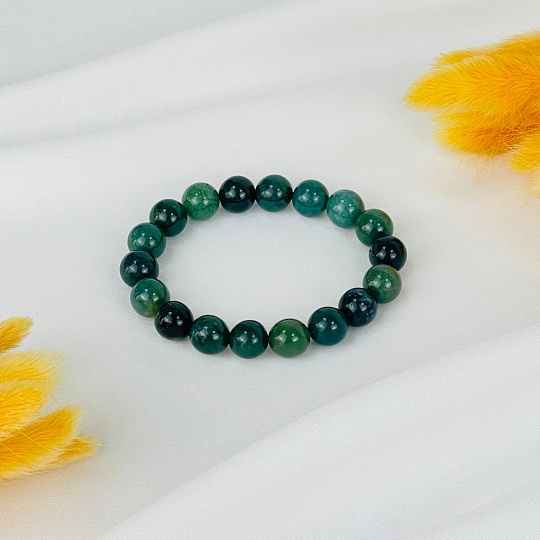 Браслет из Мохового агата, Артикул: 075129 - изображение товара №2