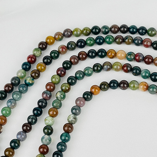 Бусины для украшений из Мохового агата (58 бусин), Артикул: 084198 - изображение товара №1