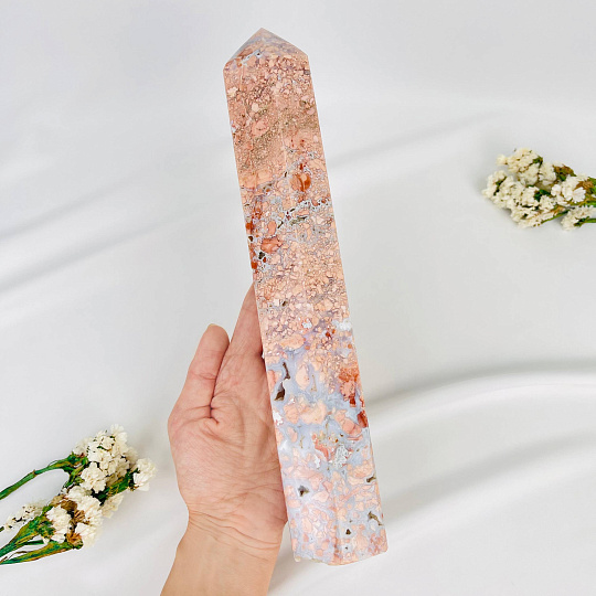 Кристалл из розового цветочного Агата, Артикул: 117078 - изображение товара №2