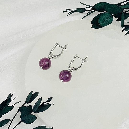 Серьги из Рубина, Артикул: 116559 - изображение товара №2