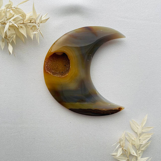 Месяц из Агата с жеодой, Артикул: 099230 - изображение товара №3