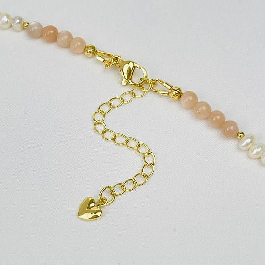 Колье из Лунного камня и Жемчуга с перламутровой подвеской, Артикул: 115393 - изображение товара №3