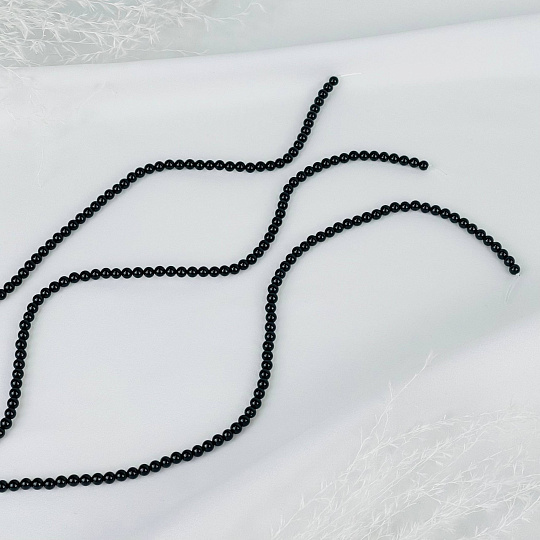 Бусины для украшений из черного Агата (90 бусин), Артикул: 024748 - изображение товара №3