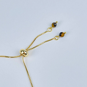 Браслет (Манипура) регулируемый из Цитрина, Кальцита и Тигрового глаза, Артикул: 117969 - изображение товара №3