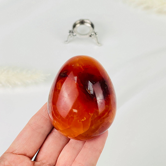 Яйцо из Сердолика на подставке, Артикул: 116928 - изображение товара №2