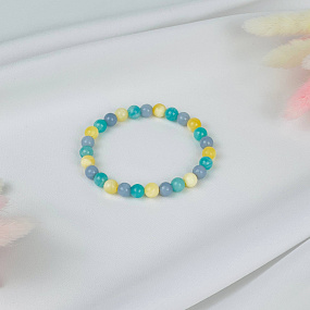 Браслет из Амазонита, Ангелита и Кальцита, Артикул: 117955 - изображение товара №2