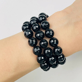 Бусины для украшений из черного Агата, Артикул: 040017 - изображение товара №2