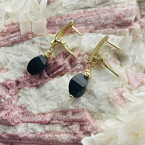 Серьги из черного Агата, Артикул: 099595 - изображение товара №4