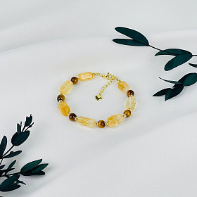 Браслет из Цитрина и Тигрового глаза