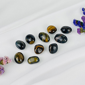 Галтовка из Тигрово-Соколиного глаза (10 шт), Артикул: 118107 - изображение товара №1