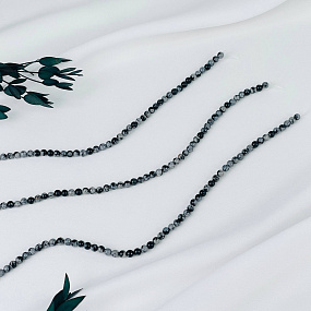 Бусины для украшений из снежного Обсидиана (84 бусины), Артикул: 080601 - изображение товара №2