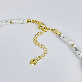 Колье из Говлита и Жемчуга, Артикул: 116886 - изображение товара №3