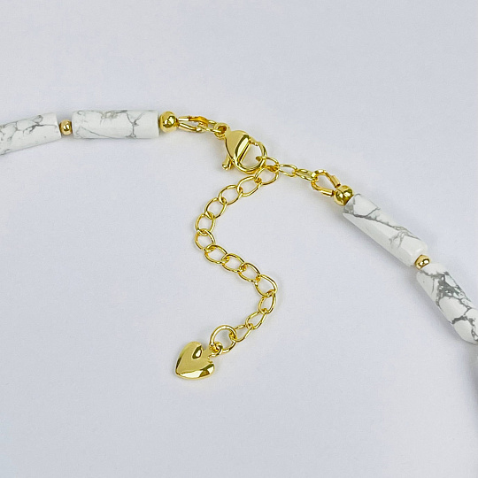 Колье из Говлита и Жемчуга, Артикул: 116886 - изображение товара №3