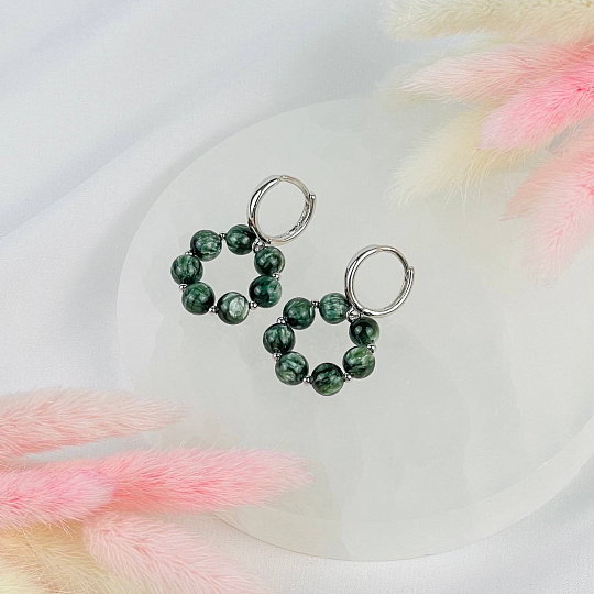 Серьги из Серафинита, Артикул: 117056 - изображение товара №2