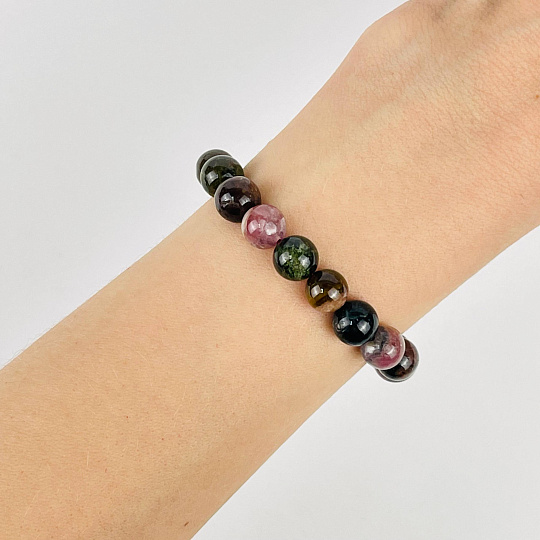 Браслет из Турмалина микс, Артикул: 077967 - изображение товара №1