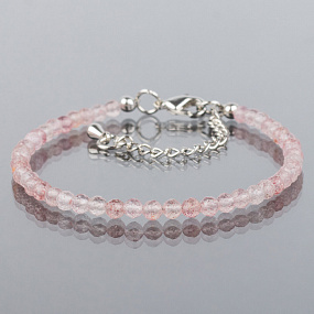Браслет из Кварца клубничного огранка, Артикул: 088493 - изображение товара №1