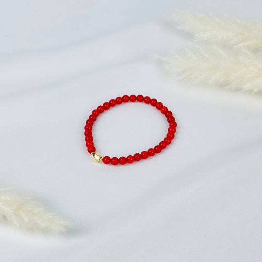 Браслет детский из Коралла во вставкой сердце, Артикул: 117149 - изображение товара №2