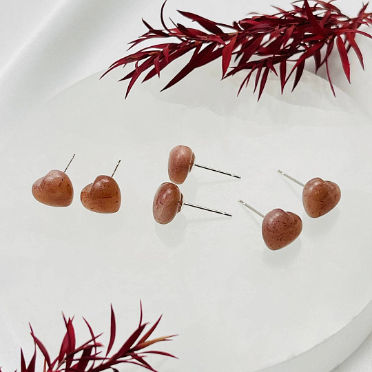 Серьги-пусеты с Лунным камнем, Артикул: 108882 - изображение товара №1