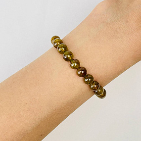 Браслет из зеленого Граната (Гроссуляр), Артикул: 115983 - изображение товара №1