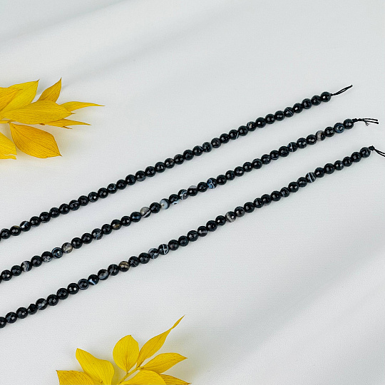 Бусины для украшений из полосатого Агата (78 бусин), Артикул: 117288 - изображение товара №3