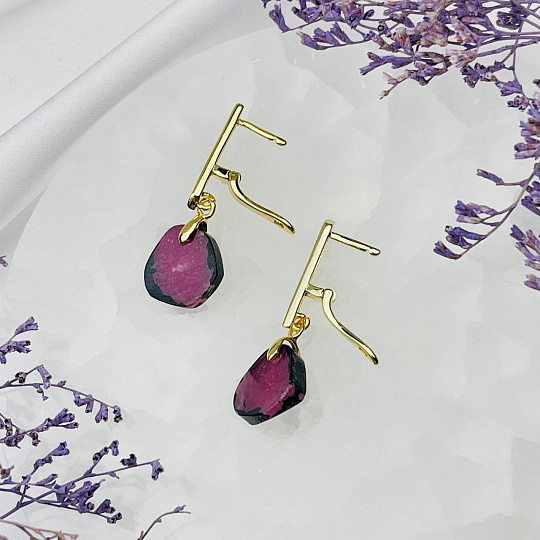 Серьги из Рубина (Корунд), Артикул: 109655 - изображение товара №3