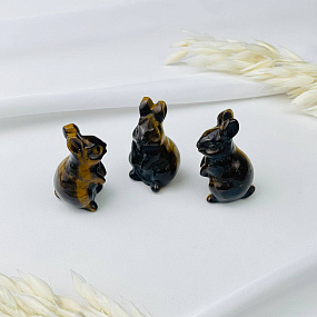 Кролик резной из Тигрового глаза, Артикул: 097803 - изображение товара №1