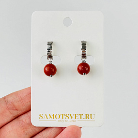 Серьги из кирпичной Яшмы